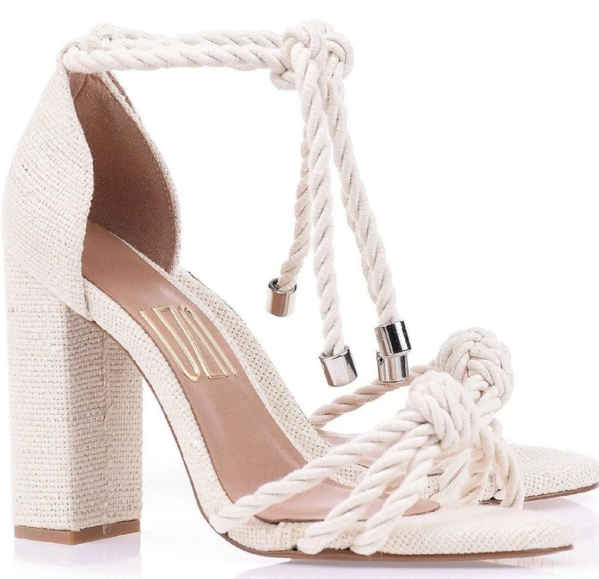 sandália para noiva salto grosso