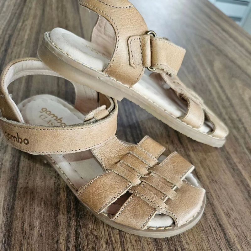 Sandália Nova, em Couro, Marca Gambo, Tamanho 25 Gambo Nunca