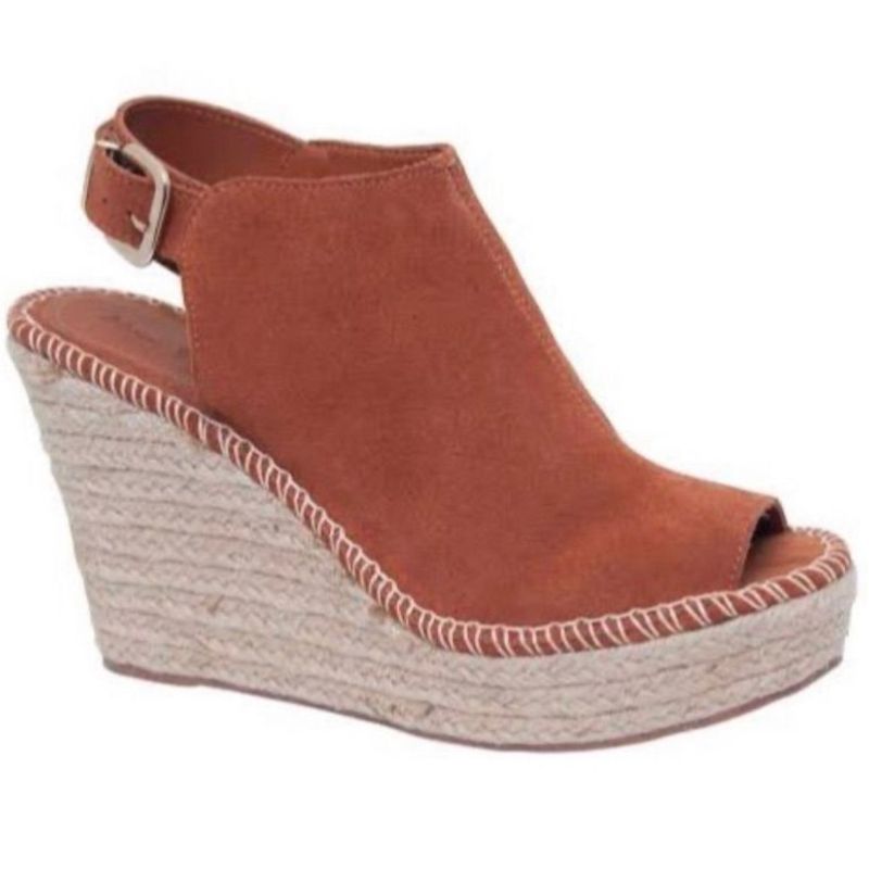 Sandália Open Boot Anabela Plataforma Peito do Pé Fechado