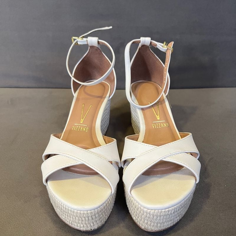 Sandália Plataforma Anabela Off White Vizzano Sandália Feminina Vizzano  Usado 99396601 enjoei