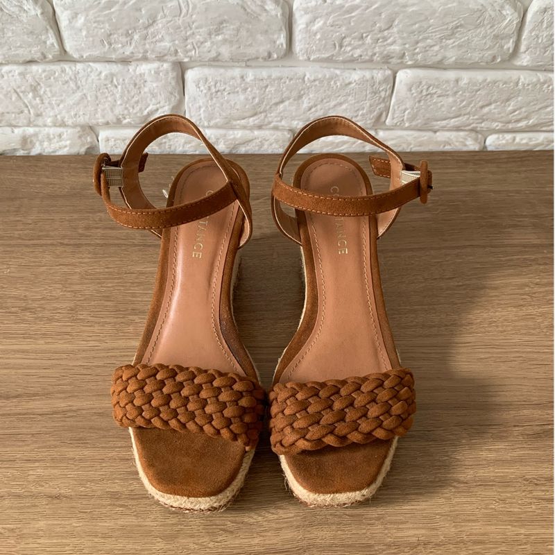 Sandalia plataforma com salto de corda cheap