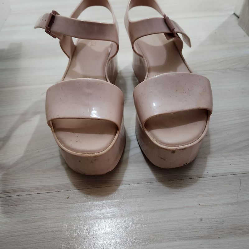 Sandália Plataforma Melissa, Cor Nude, Tamanho 35 Melissa Usado