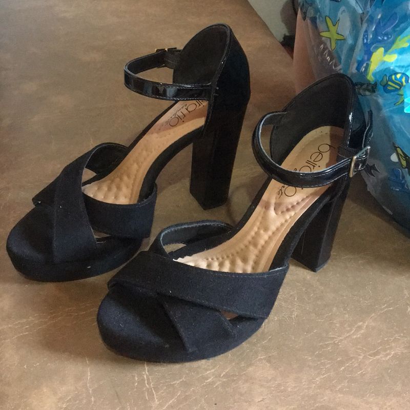 Sandália Preta de Salto Alto Beira Rio Número 34 Sandália Feminina Beira  Rio Usado 76552680 enjoei