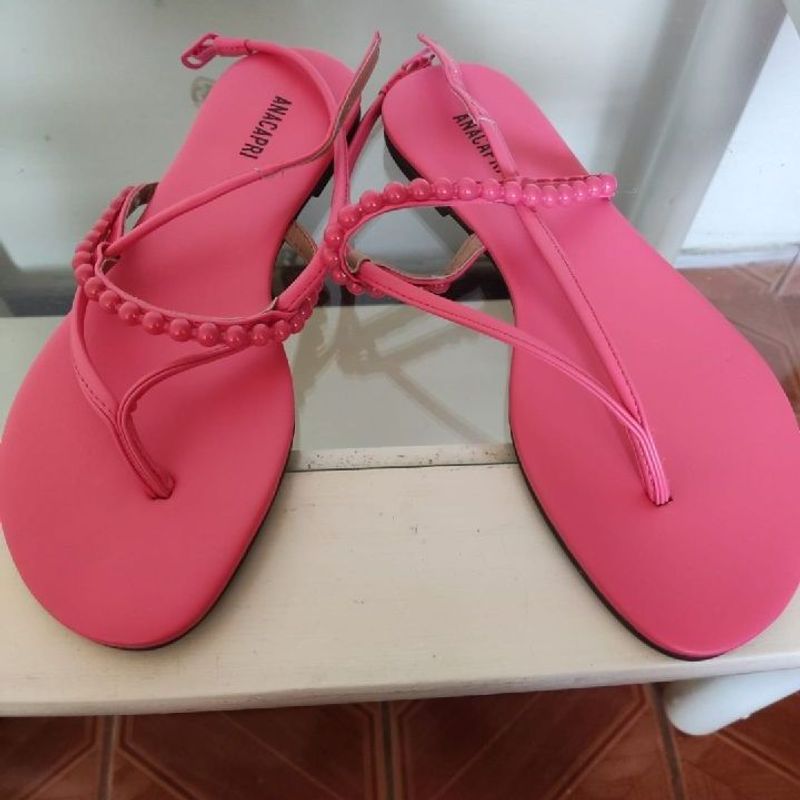 Sandália Rasteira Rosa Coral Anacapri Anacapri Usado 94532224