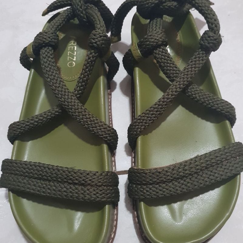 Sandalia arezzo verde militar fashion