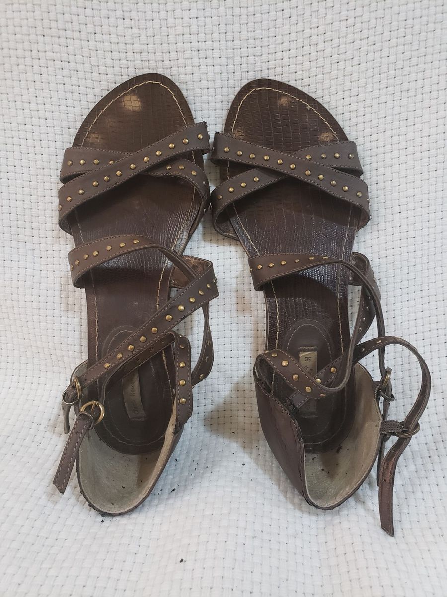 sandalia rasteirinha marrom