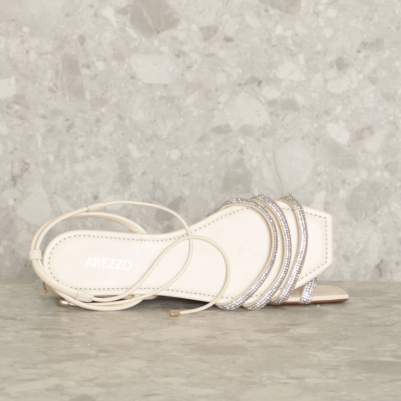 Sand lia Rasteirinha Off White Arezzo Rasteira Feminina Arezzo