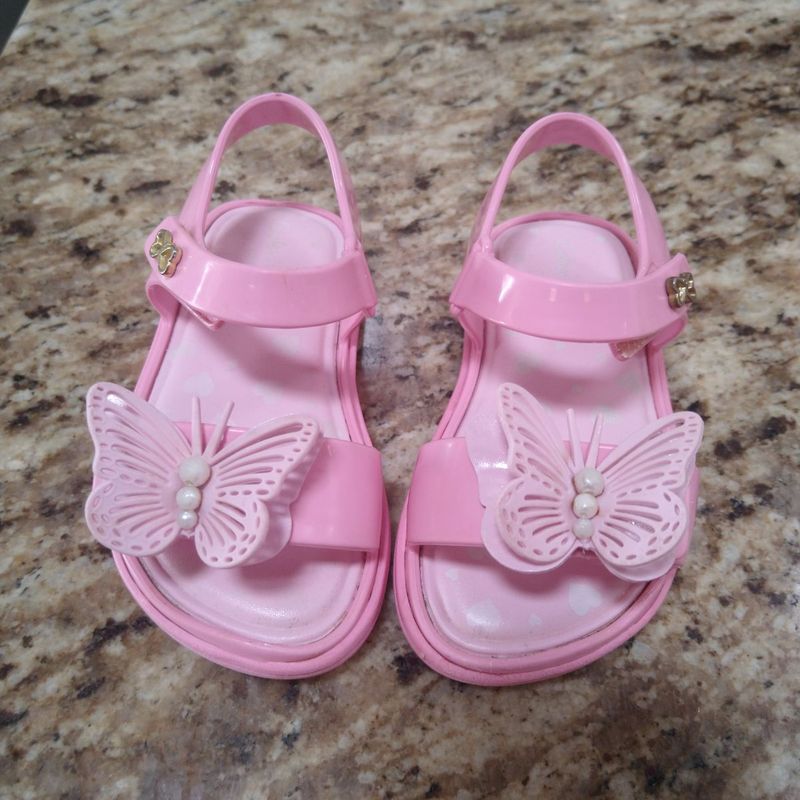 Sandália Rosa de Borboleta Tamanho 18/19 Calçado Infantil para Meninas  Usado 82502201 enjoei