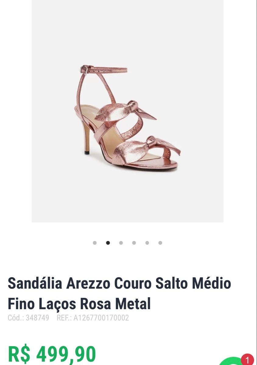 Sand lia Rosa Metalizada Sand lia Feminina Arezzo Usado 92697499