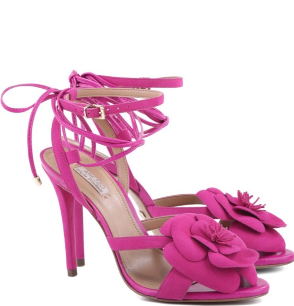 sandalia pink arezzo