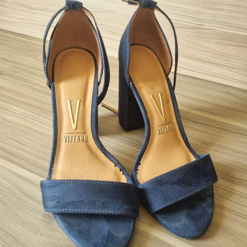 Sandália vizzano salto grosso best sale suede feminina