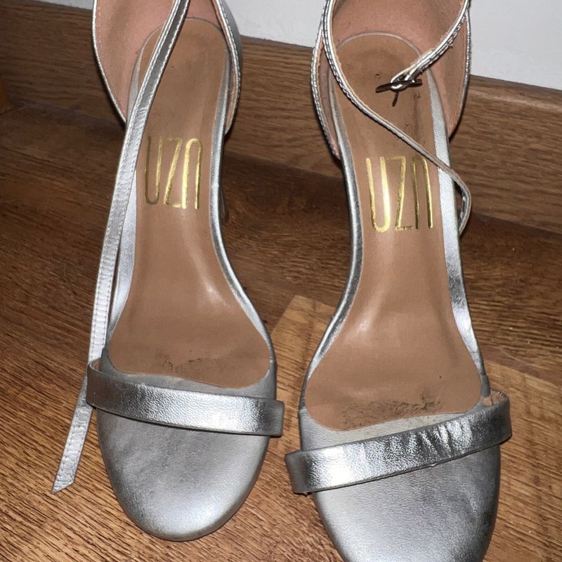 Sandalia Uza Prata Sandália Anabela Uza Sapatos Uza Shoes Outlet