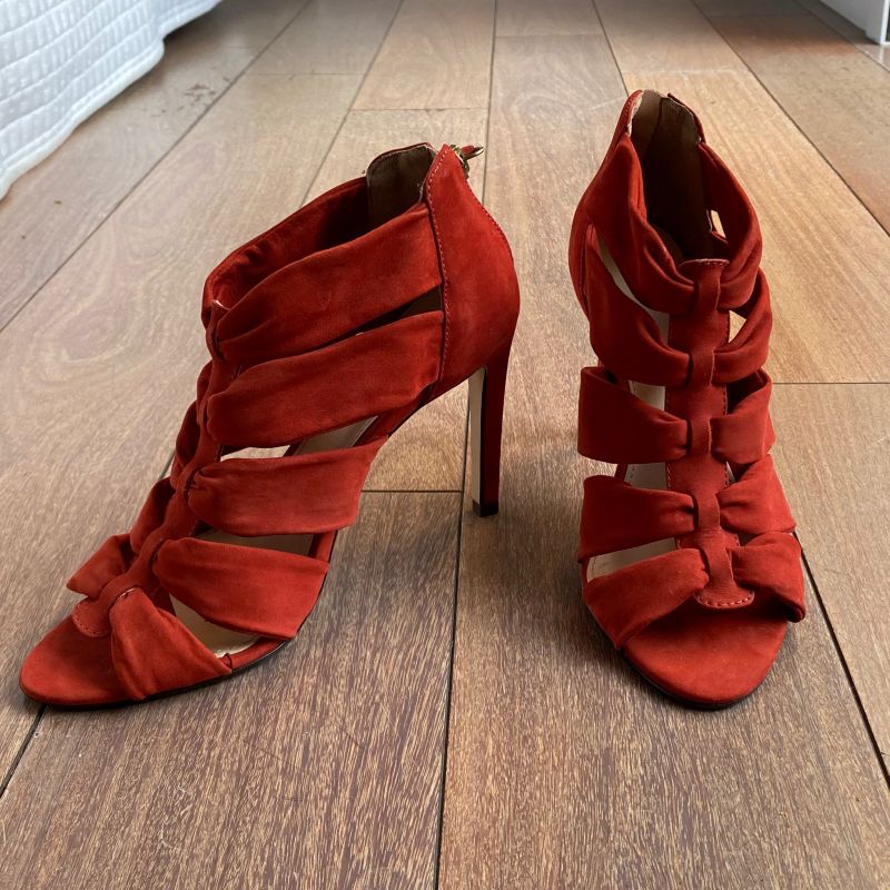 Sandália Salto Alto Shoestock Cor Terracota Shoestock Usado