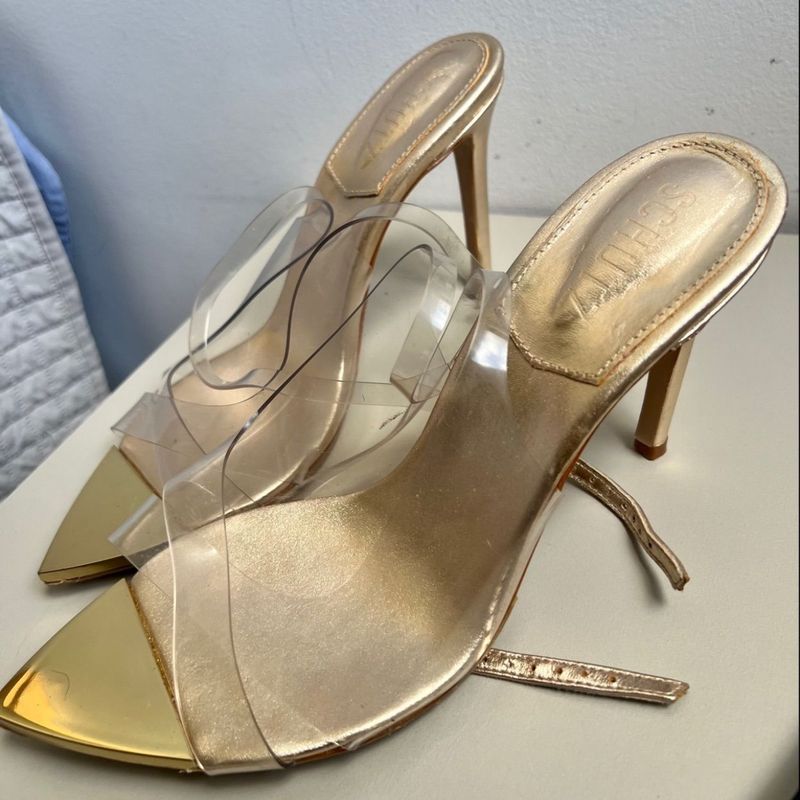 Tira Transparente Sandalia De Salto Alto Transparente Gloria