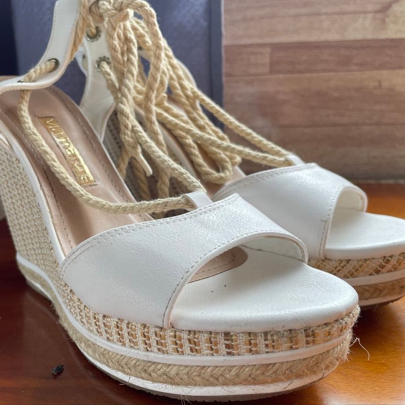 Sandália Anabela Via Sandalia Via Marte Branca Sandália Feminina