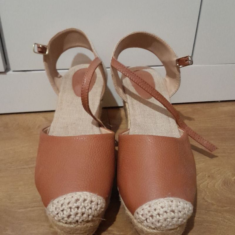 Sandália Salto Anabela Couro Shoestock Nunca Usado 100443370