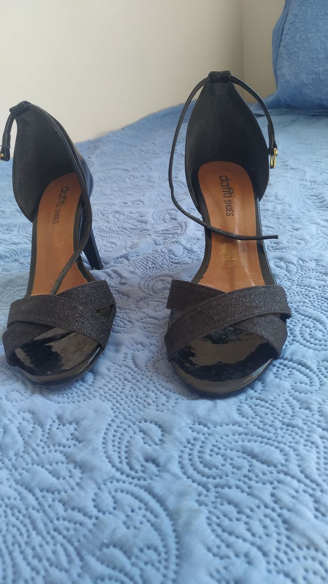 Sandália DAFITI SHOES Salto Fino Preta - Compre Agora