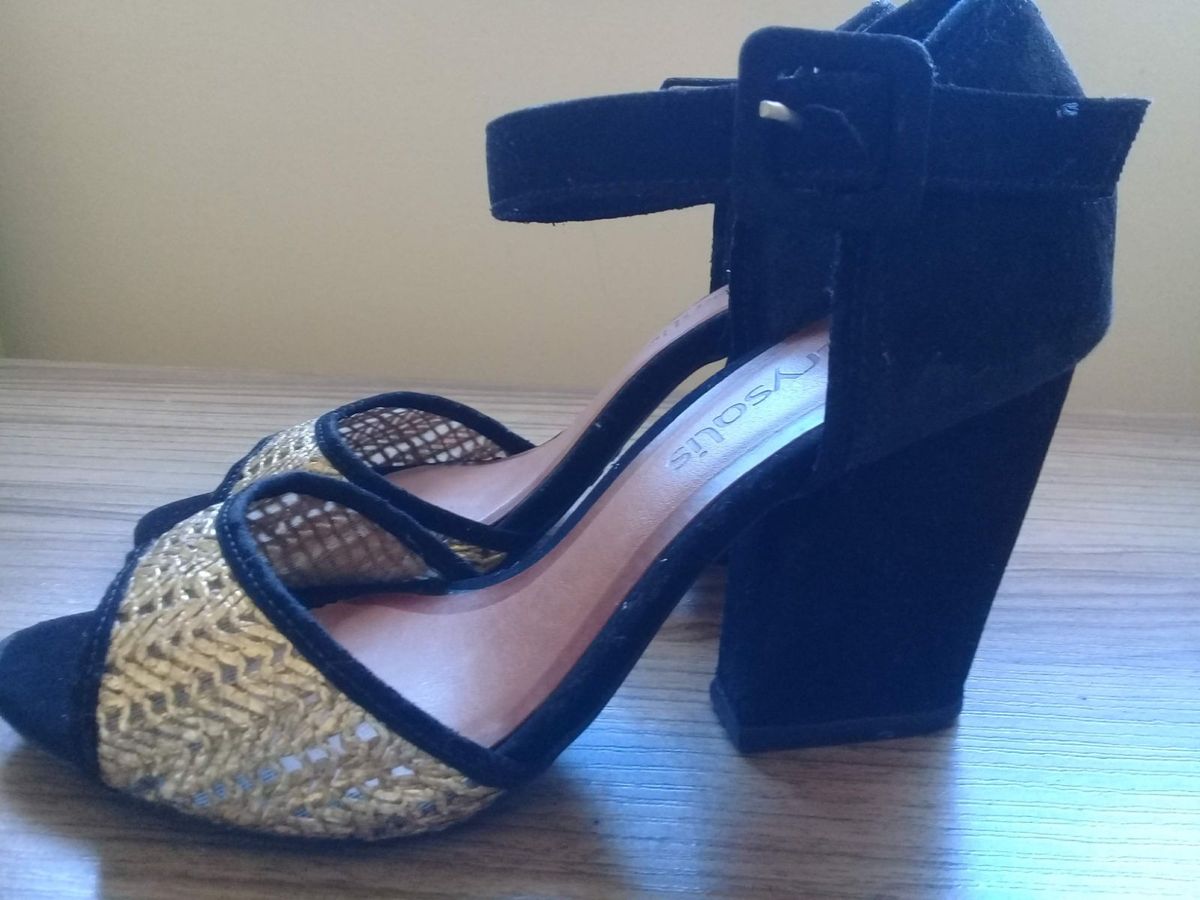 sandalia salto grosso crysalis