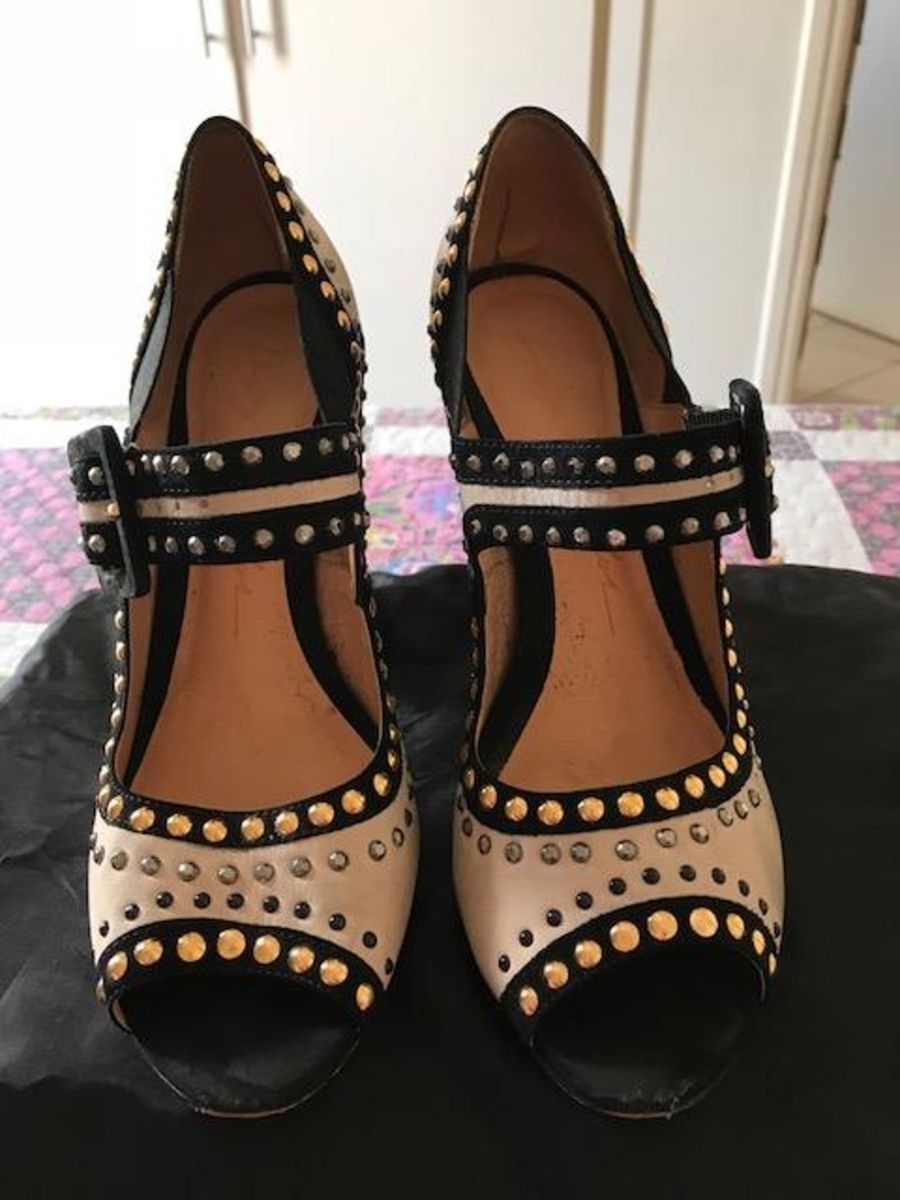 luiza barcelos sandalia salto grosso