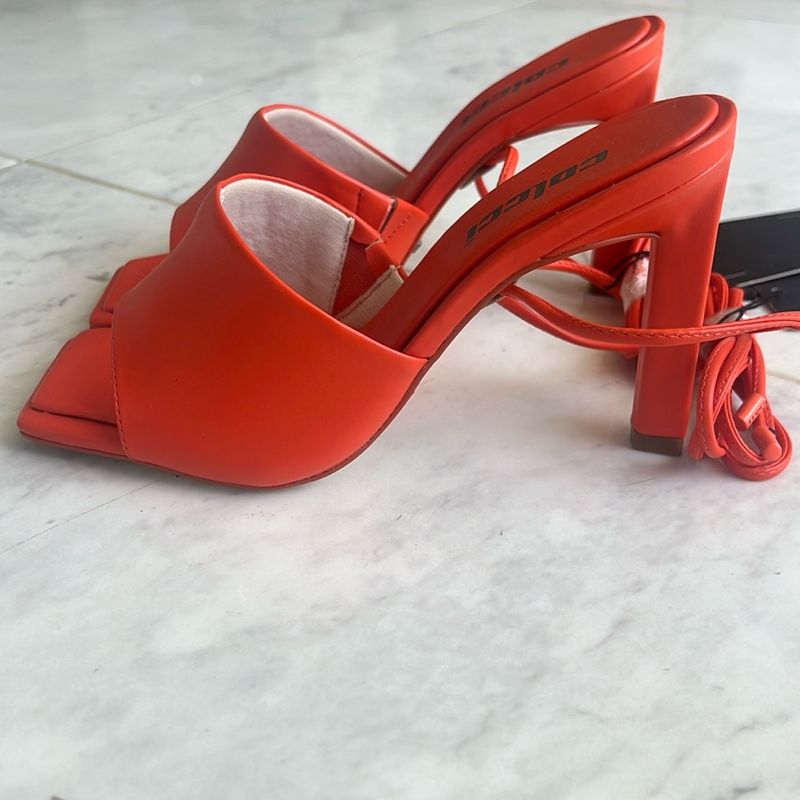 Sandalia Salto Mule Colcci Laranja Colcci Nunca Usado 110197561