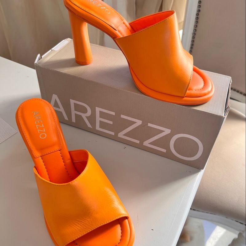 Sand lia Tamanco Arezzo Laranja Sand lia Feminina Arezzo Nunca