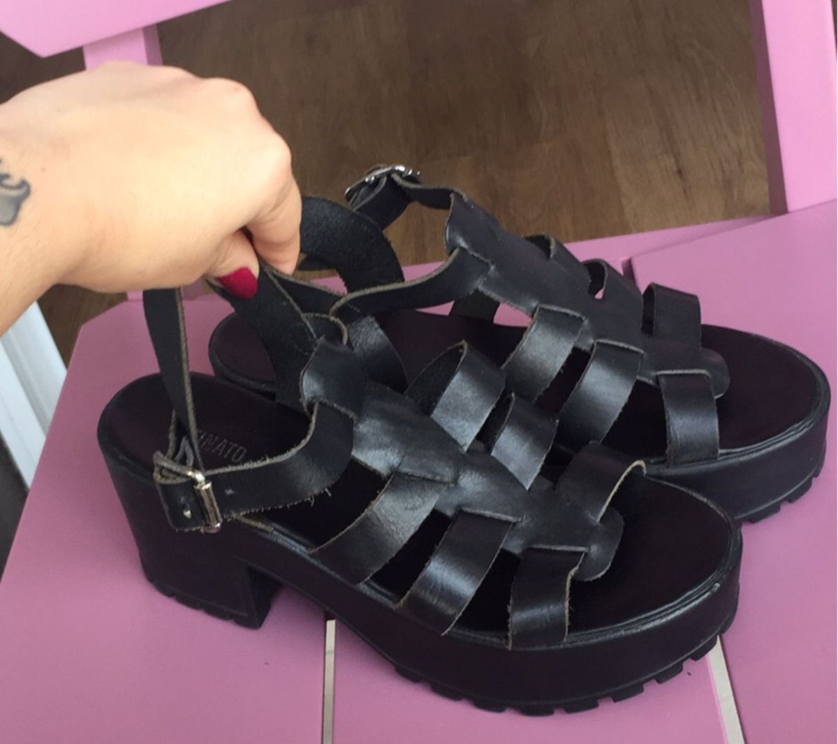 sandalia tratorada satinato