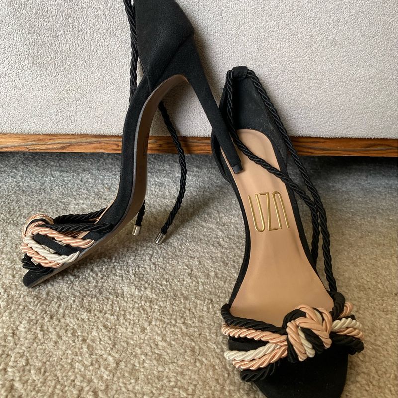 Uza Shoes SandÃ¡lia Preto E Branco Sandalia Plataforma Uza Clearance