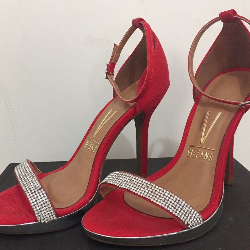 Sandalia Vermelha Salto Vizzano Vermelho Sandalia Vermelha Salto
