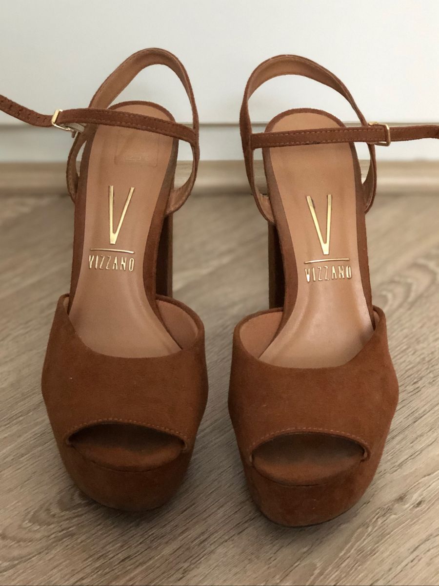 sandalia meia pata vizzano caramelo