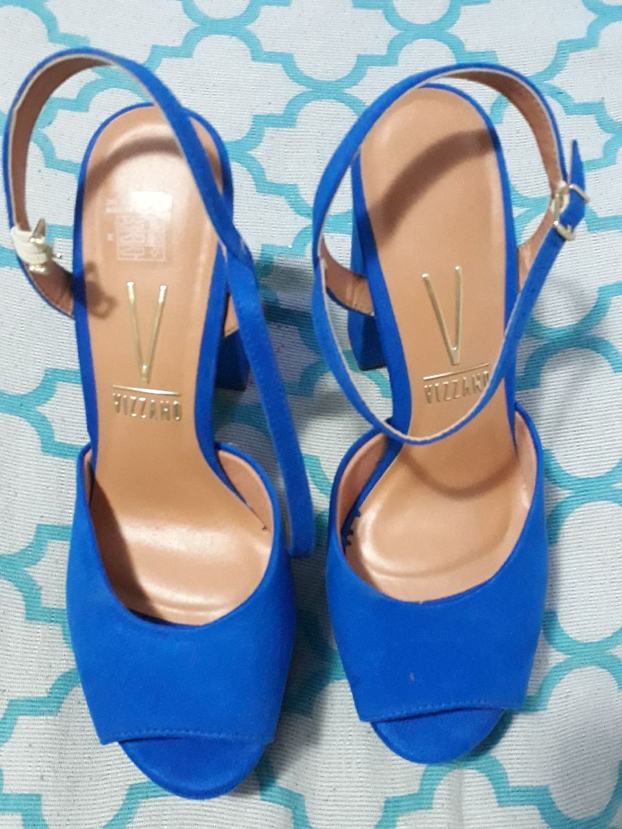 sandalia vizzano salto grosso azul