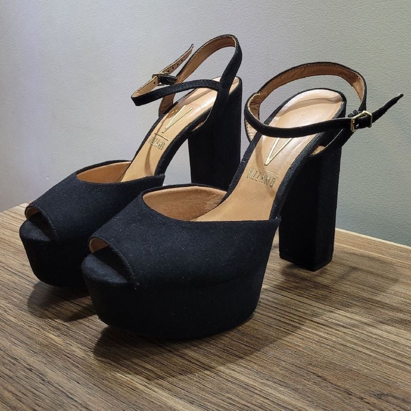 Sandália Vizzano Sandalia Alta Preta Sandália Vizzano SandÃ¡lia