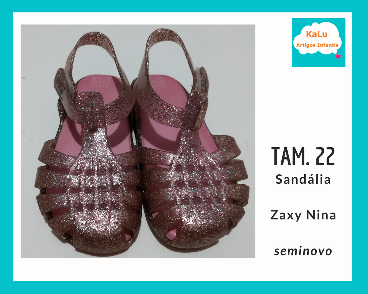 Sandália Zaxy Glitter Tamanho 22 Zaxy Usado 94342988 enjoei