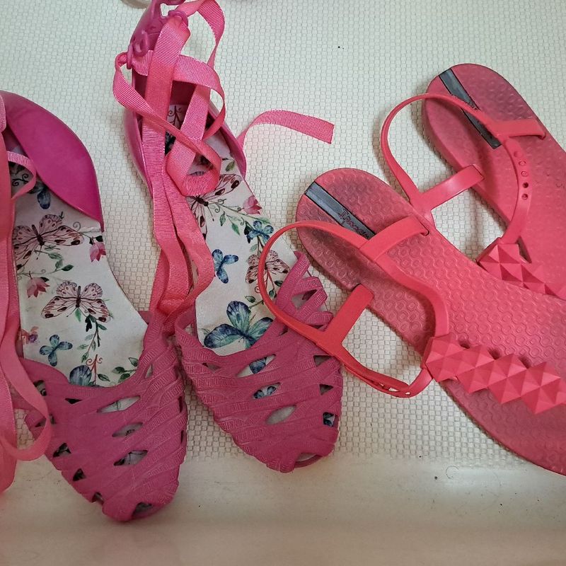 Sandálias Plástica Coloridas ( 4 Pares ) N 38 | Sandália Feminina