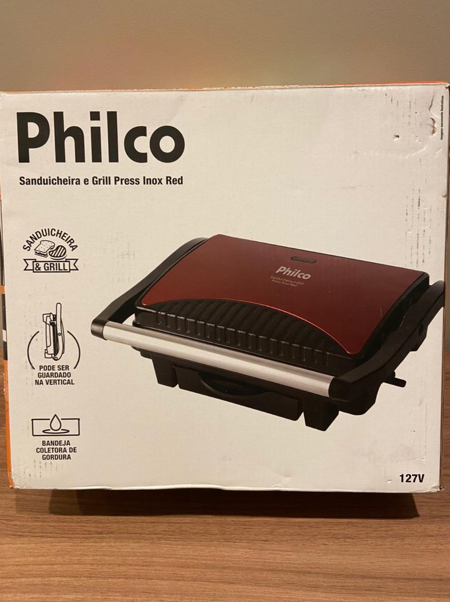 Sanduicheira e Grill Philco Press Inox Red 1200w Eletrodoméstico