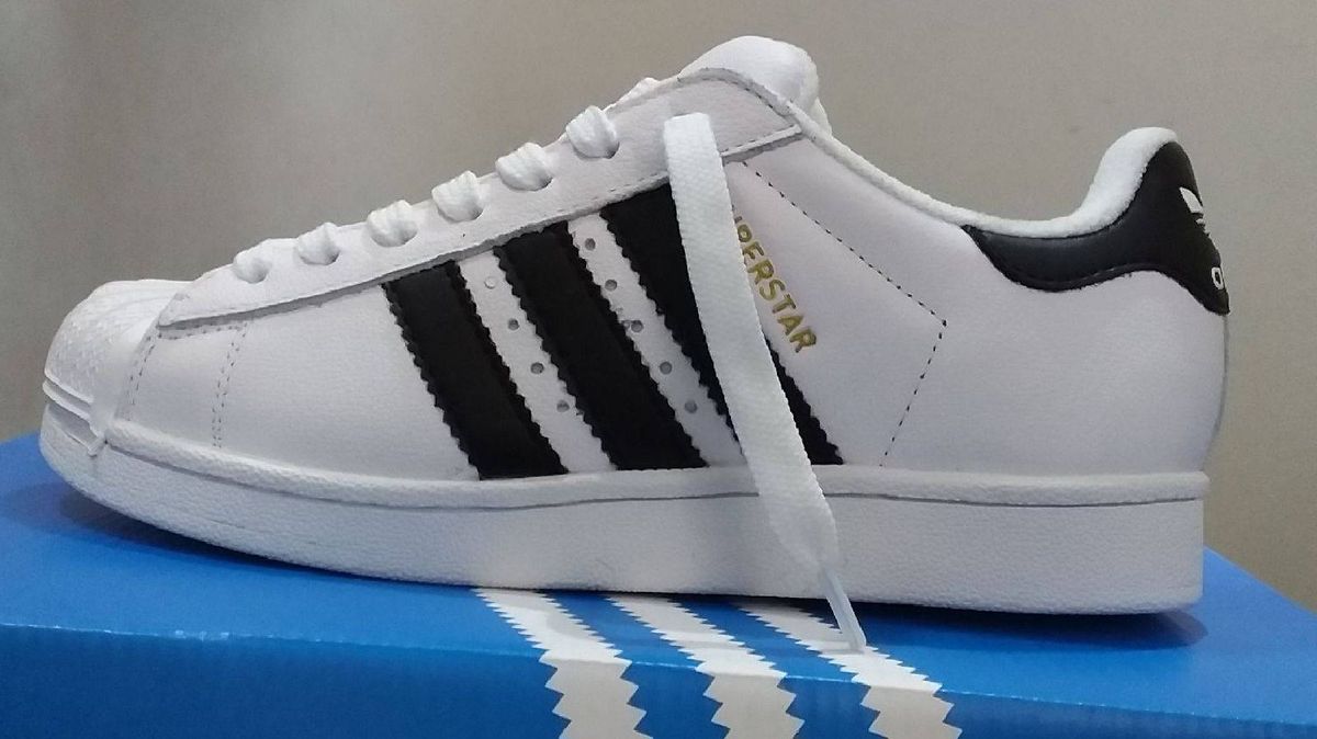 Sapatenis Adidas Super Star Branco Original Novo Na Caixa Pronta Entrega Número 40 | Tênis Masculino Adidas Nunca Usado 33211364 | enjoei