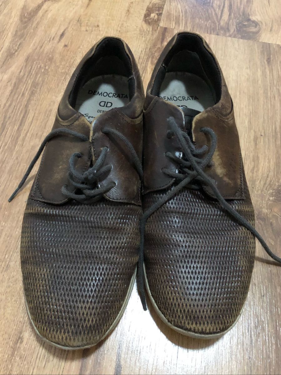 sapatênis couro democrata jump marrom