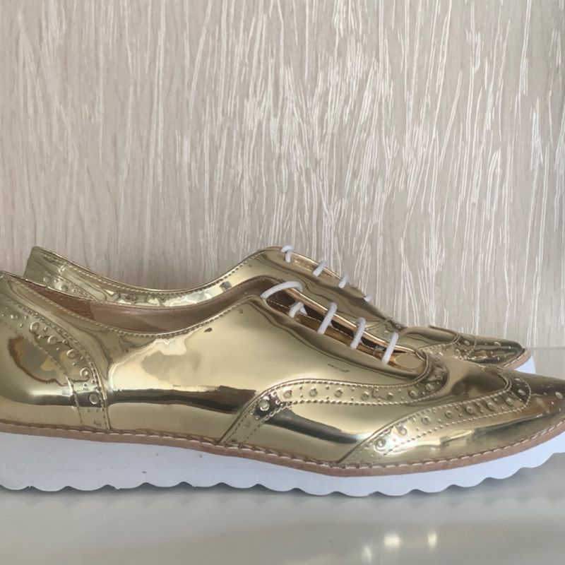 Sapatênis Dourado Lindo! Sapato Feminino Delotto Usado 77682477