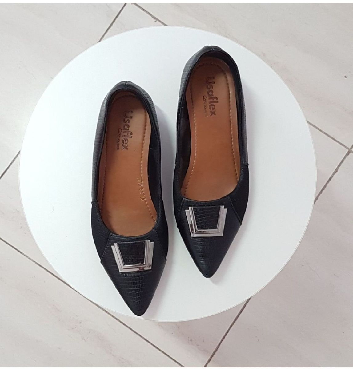 sapatilha bico fino usaflex