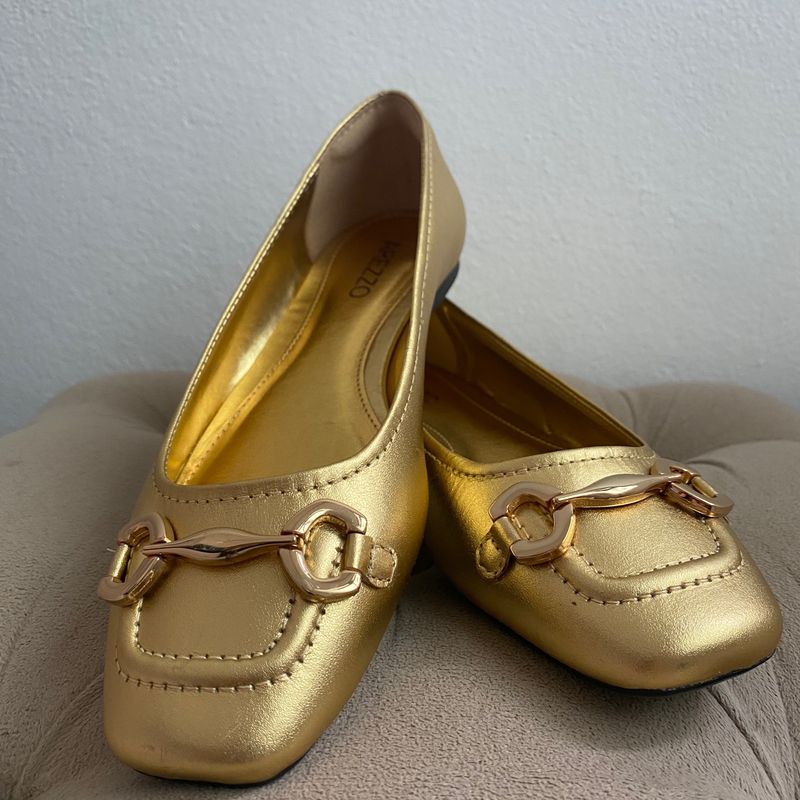 Sapatilha Dourada Arezzo 35 Sapatilha Feminina Arezzo Nunca