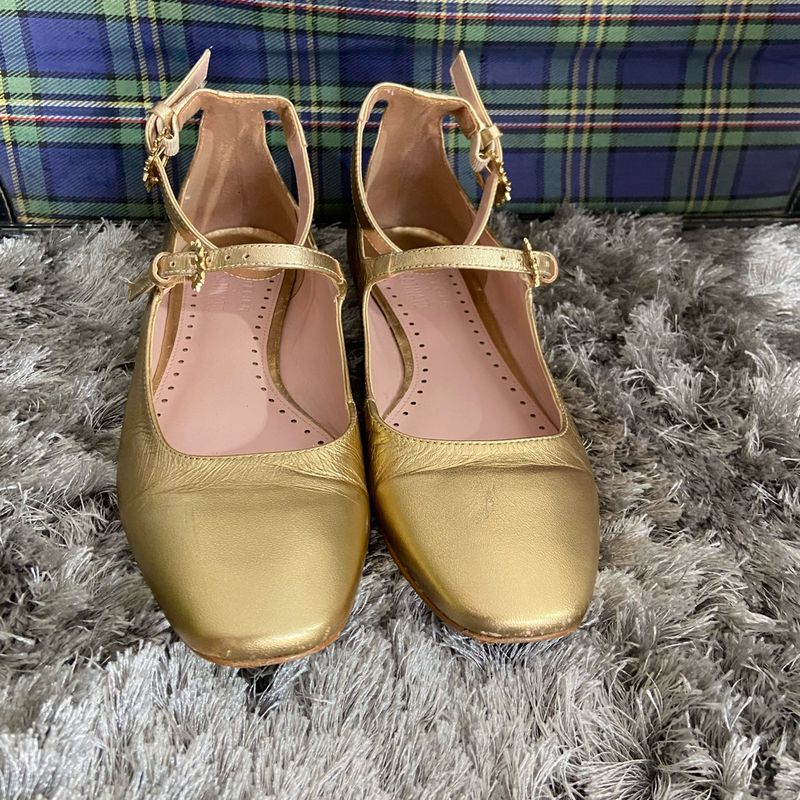 Sapatilha Dourada Satinato Atelier 37 Satinato Usado 110259119