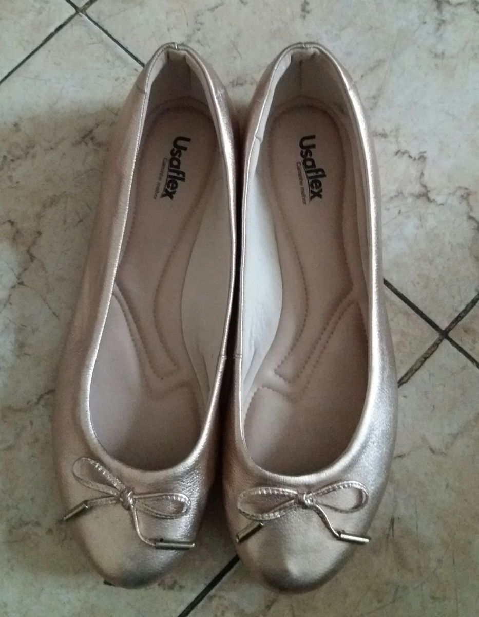 usaflex sapatilha dourada