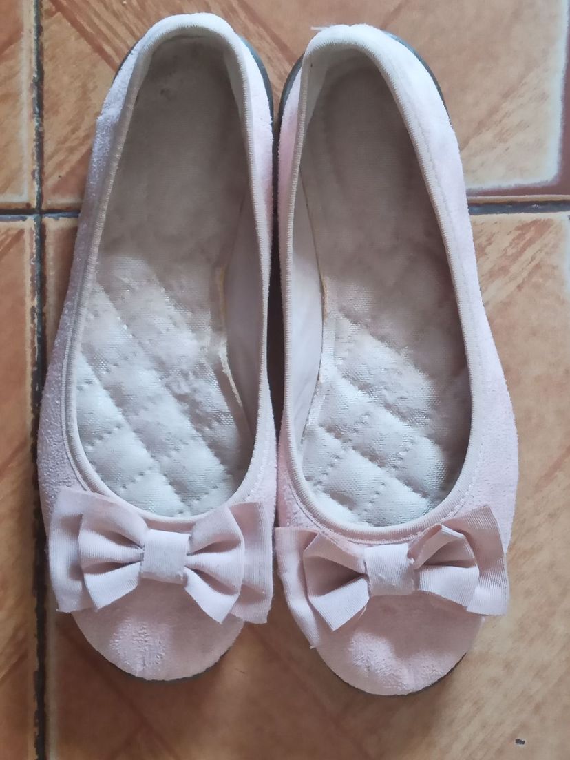sapatilha feminina de lacinho rosa bonita confortável solado antiderrapante moleca - clássicas moleca