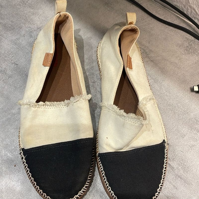 Sapatinho Anacapri Branco e Preto Sapato Feminino Anacapri Usado 94648795 enjoei