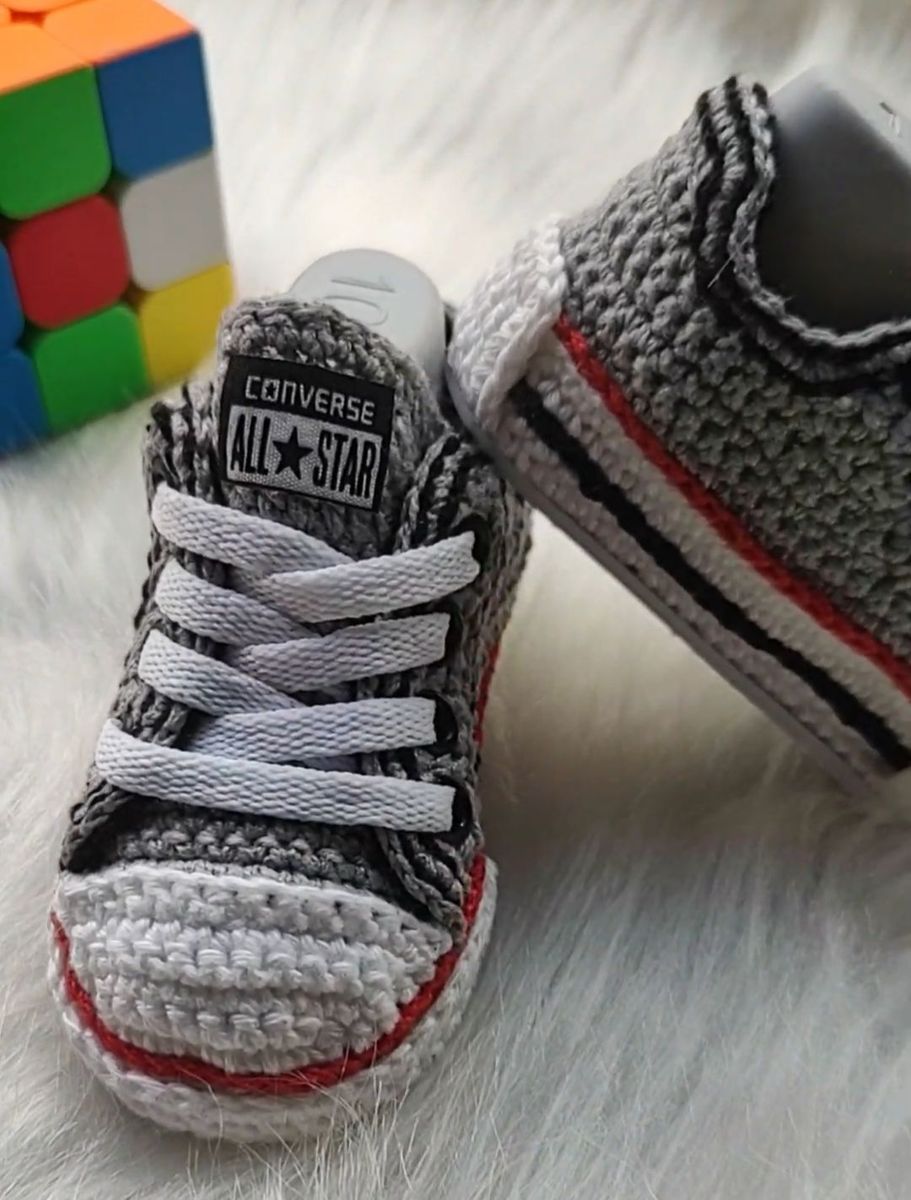 Sapatinho de Crochê All Star para Bebê All Star Nunca Usado