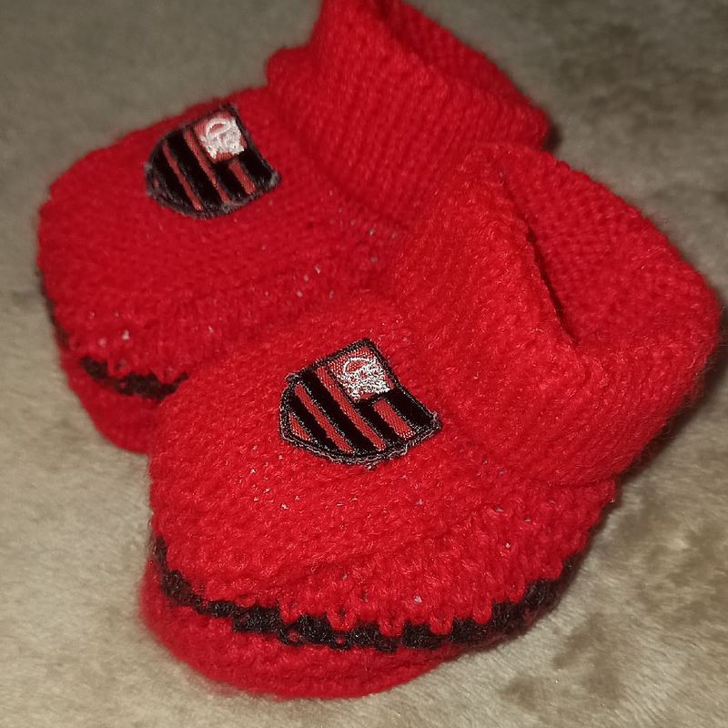 Sapatinho de croche fashion do flamengo