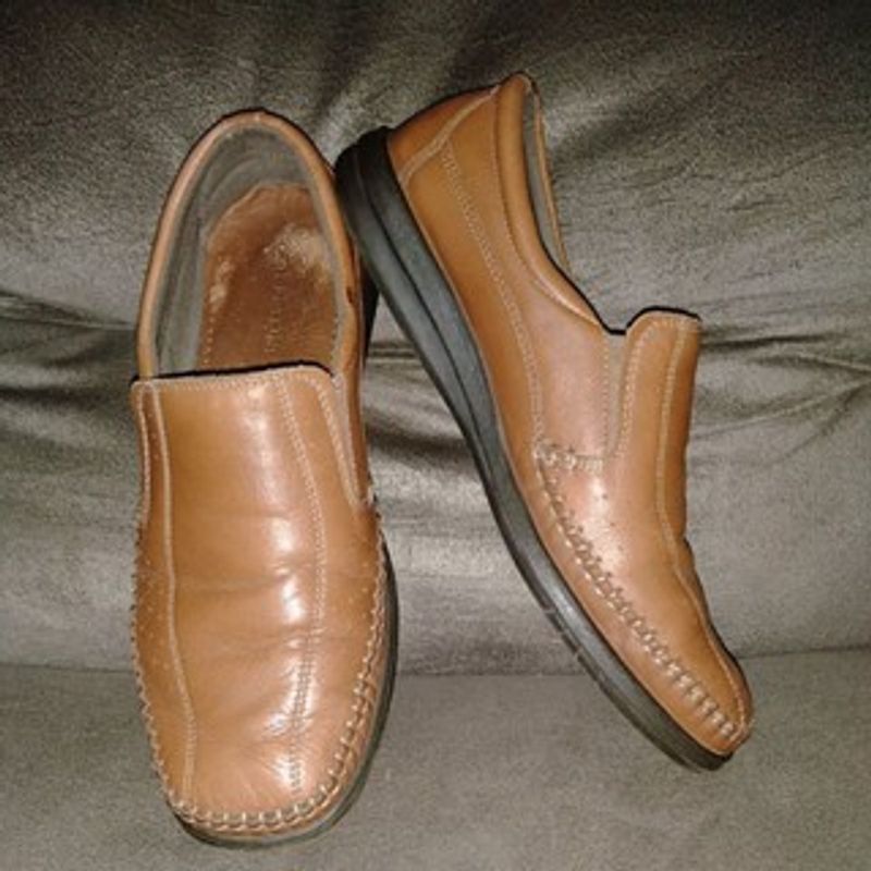 Sapato 43 Di Pollini (Couro Marrom Casual Social) Slip On