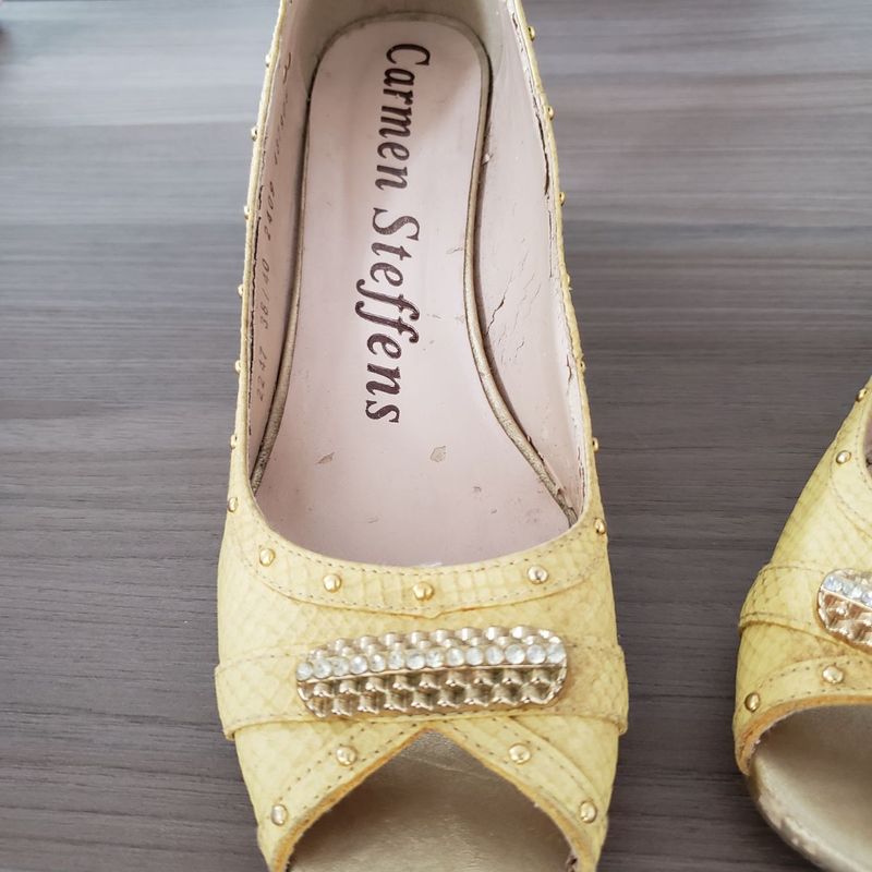 Sapato Amarelo Carmen Steffens Sapato Feminino Carmen Steffens