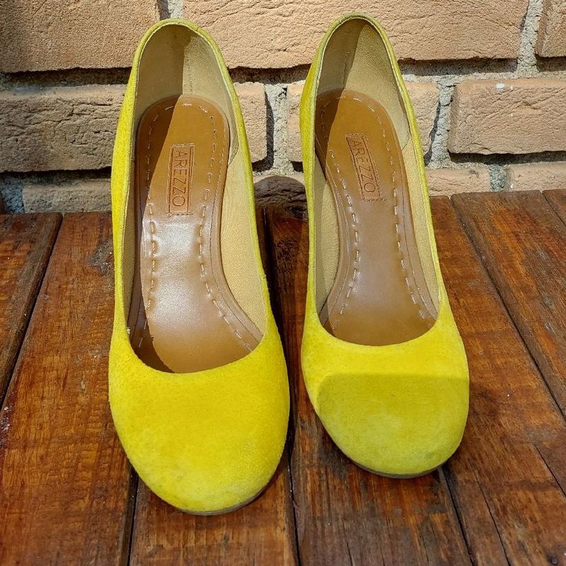 Sapato Anabela Amarelo Tam 34 Arezzo Sapato Feminino Arezzo Usado  84508466 enjoei
