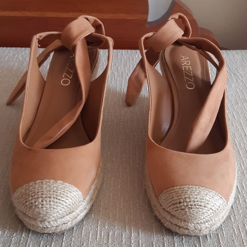 Sapatos Sandalia Anabela Arezzo Anabela Arezzo De Amarrar Sandalia