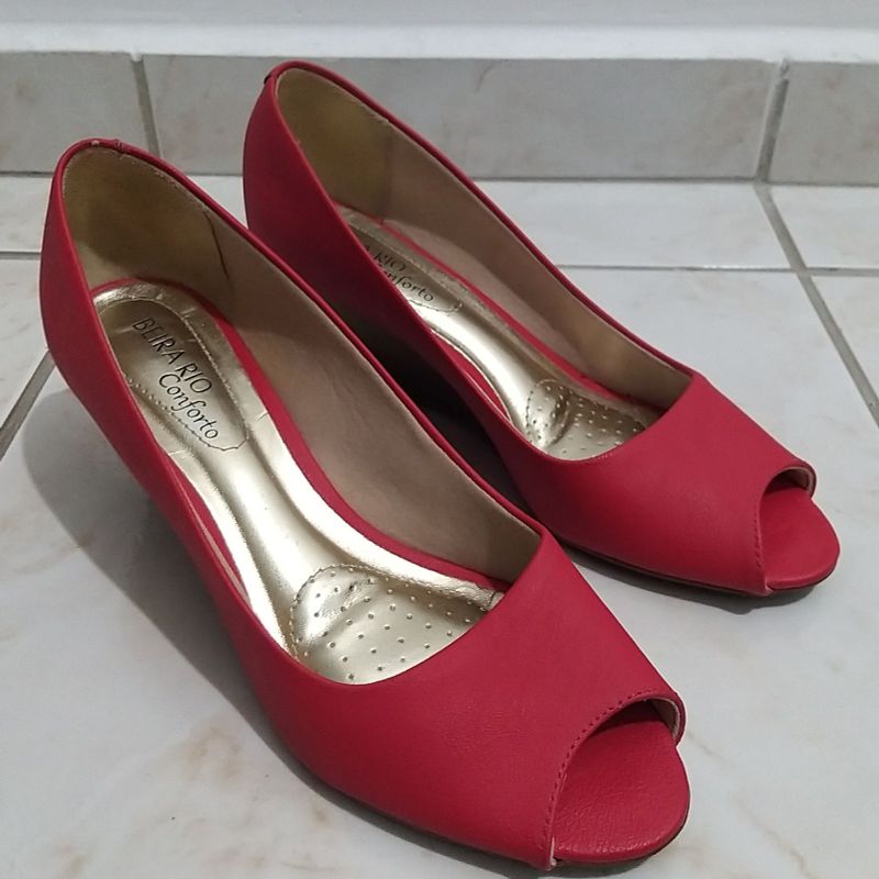 Sapato Anabela Vermelho, Sapato Feminino Bottero Usado 74577283